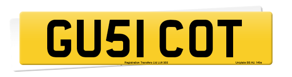 Registration number GU51 COT